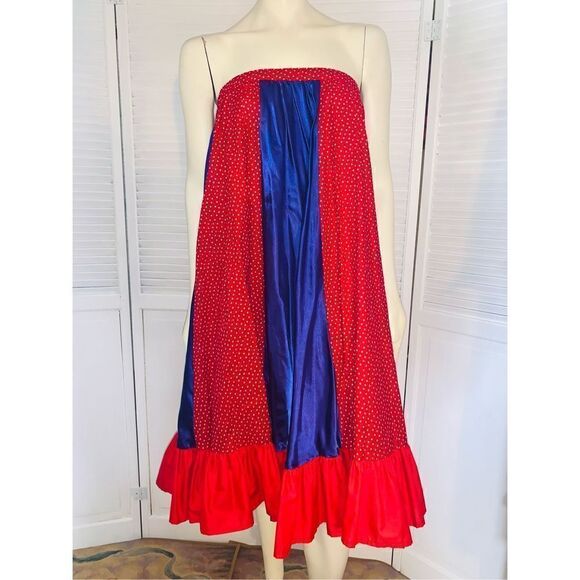 Vintage Handmade Full Sweep Patchwork Prairie Skirt Medium - Picture 8 of 8